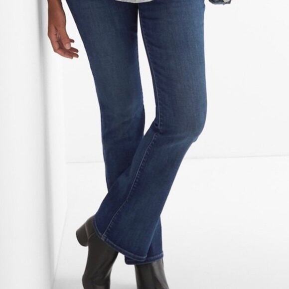 Gap Maternity Jeans Women Size 4 Dark Indigo Bootcut Full Panel Stretch New - Picture 3 of 11